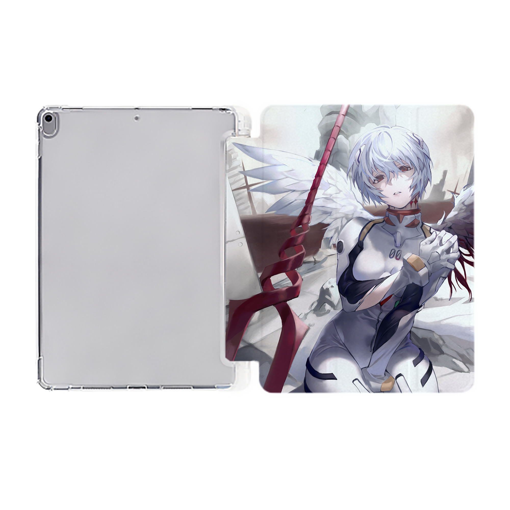 （画像用） EVA 新世紀エヴァンゲリオン IPad ケース ペン収納付き 三つ折りスタンド PUレザー×シリコン 対応機種9.5/10.5/10.9インチ
